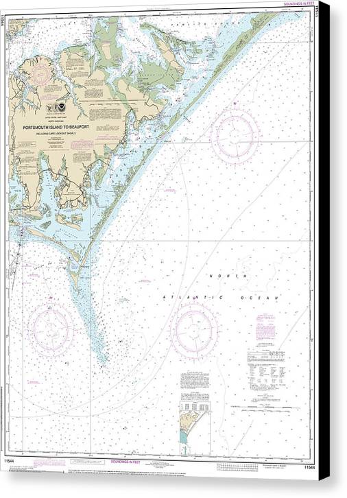 Nautical Chart-11544 Portsmouth Island-beaufort, Including Cape Lookout Shoals - Canvas Print