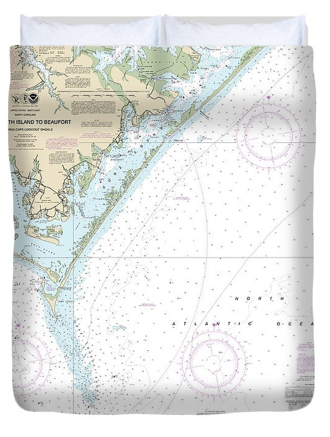 Nautical Chart-11544 Portsmouth Island-beaufort, Including Cape Lookout Shoals - Duvet Cover