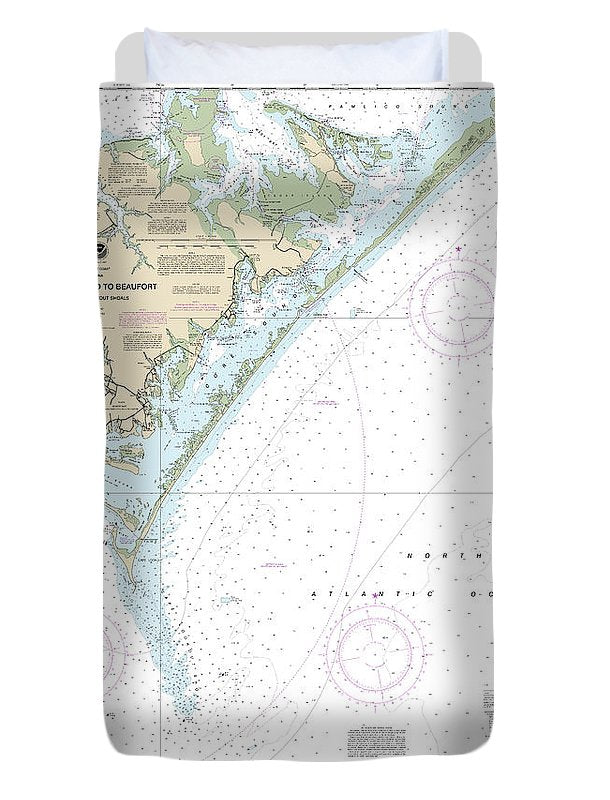 Nautical Chart-11544 Portsmouth Island-beaufort, Including Cape Lookout Shoals - Duvet Cover