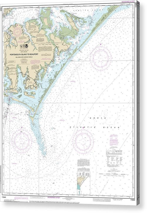 Nautical Chart-11544 Portsmouth Island-Beaufort, Including Cape Lookout Shoals  Acrylic Print