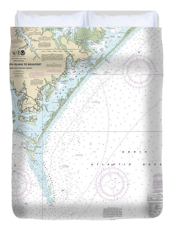 Nautical Chart-11544 Portsmouth Island-beaufort, Including Cape Lookout Shoals - Duvet Cover