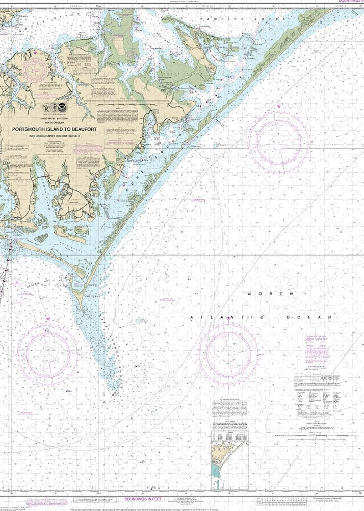 Nautical Chart-11544 Portsmouth Island-beaufort, Including Cape Lookout Shoals - Puzzle