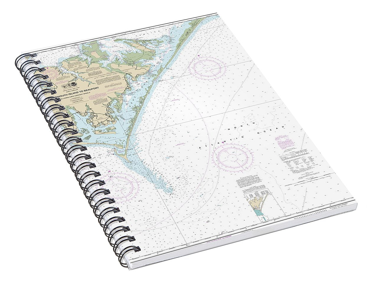 Nautical Chart-11544 Portsmouth Island-beaufort, Including Cape Lookout Shoals - Spiral Notebook