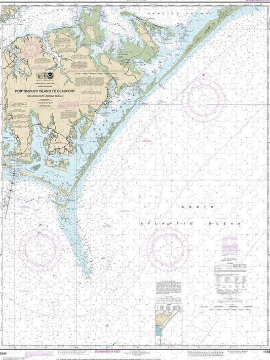 Nautical Chart 11544 Portsmouth Island Beaufort, Including Cape Lookout Shoals Puzzle