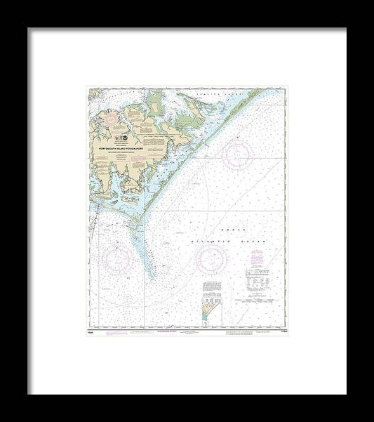 Nautical Chart-11544 Portsmouth Island-beaufort, Including Cape Lookout Shoals - Framed Print