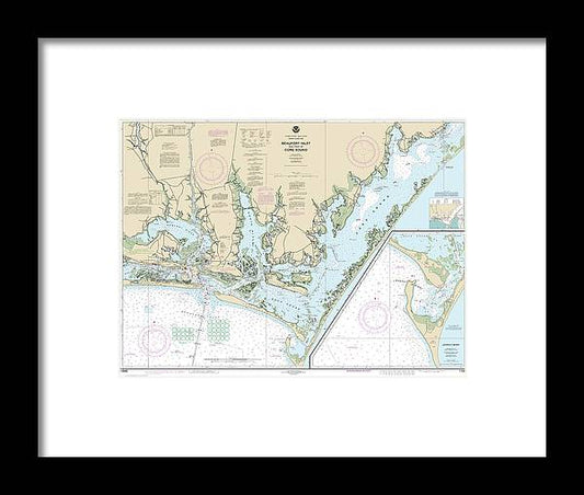 A beuatiful Framed Print of the Nautical Chart-11545 Beaufort Inlet-Part-Core Sound, Lookout Bight by SeaKoast