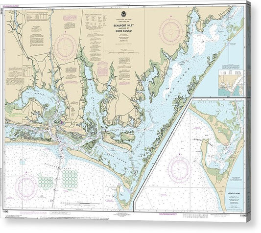 Nautical Chart-11545 Beaufort Inlet-Part-Core Sound, Lookout Bight  Acrylic Print