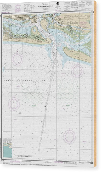 Nautical Chart-11547 Morehead City Harbor Wood Print