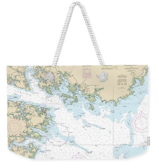 Nautical Chart-11548 Pamlico Sound Western Part - Weekender Tote Bag