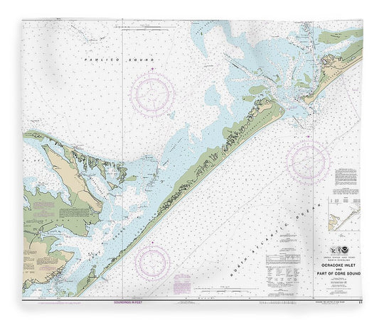 Nautical Chart 11550 Ocracoke Lnlet Part Core Sound Blanket