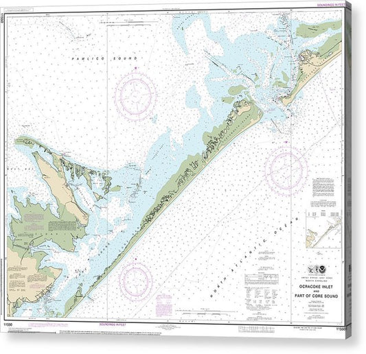 Nautical Chart-11550 Ocracoke Lnlet-Part-Core Sound  Acrylic Print