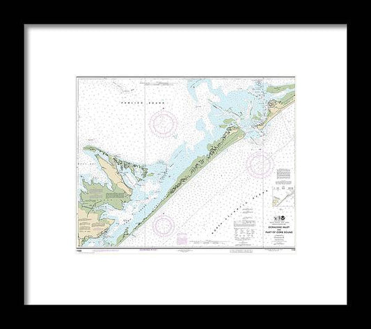 Nautical Chart-11550 Ocracoke Lnlet-part-core Sound - Framed Print