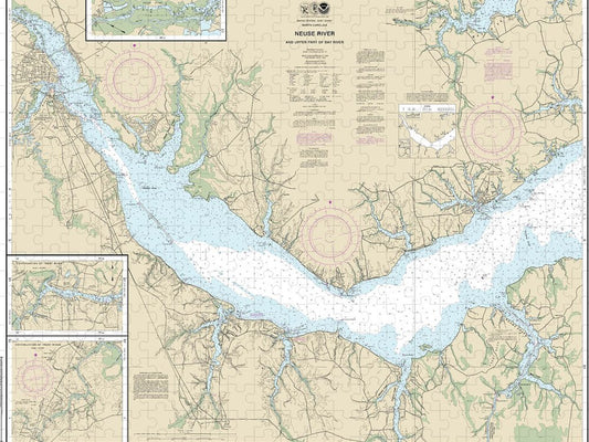 Nautical Chart 11552 Neuse River Upper Part Bay River Puzzle