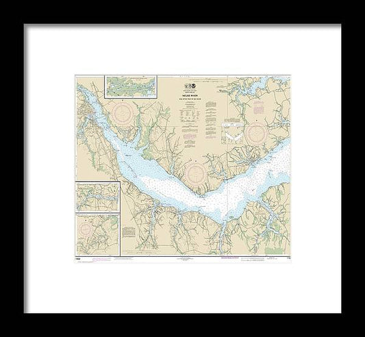Nautical Chart-11552 Neuse River-upper Part-bay River - Framed Print
