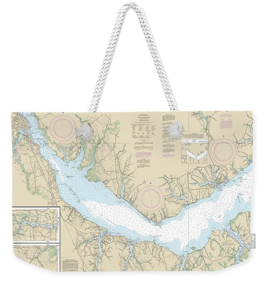 Nautical Chart-11552 Neuse River-upper Part-bay River - Weekender Tote Bag