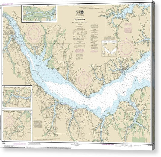 Nautical Chart-11552 Neuse River-Upper Part-Bay River  Acrylic Print