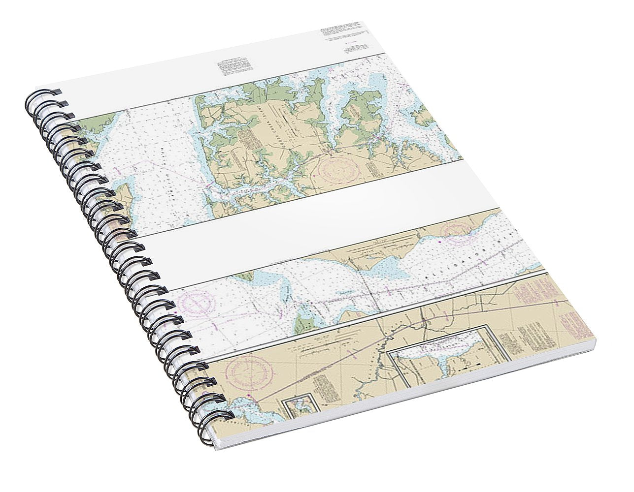 Nautical Chart-11553 Intracoastal Waterway Albermarle Sound-neuse River, Alligator River, Second Creek - Spiral Notebook