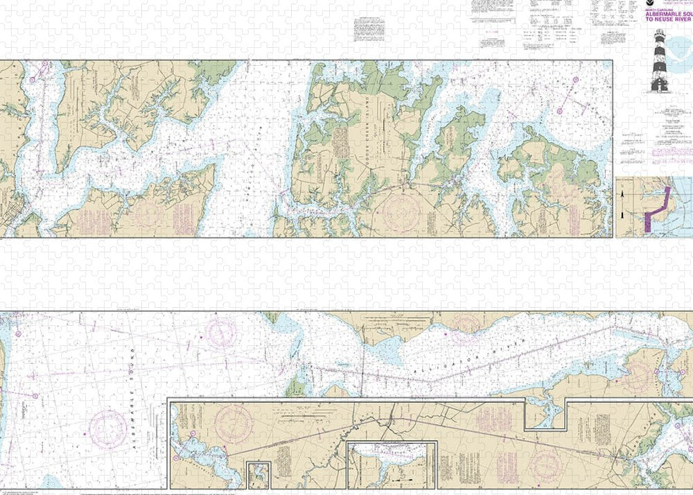Nautical Chart-11553 Intracoastal Waterway Albermarle Sound-neuse River, Alligator River, Second Creek - Puzzle