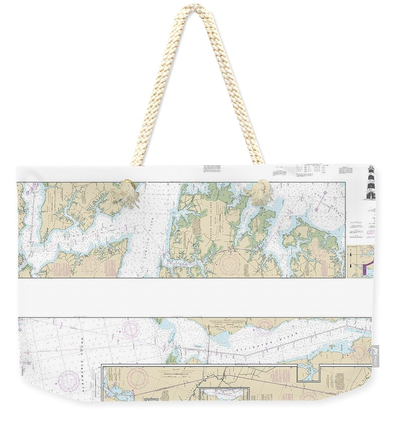 Nautical Chart-11553 Intracoastal Waterway Albermarle Sound-neuse River, Alligator River, Second Creek - Weekender Tote Bag