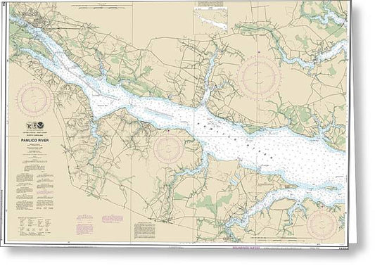 Nautical Chart-11554 Pamlico River - Greeting Card