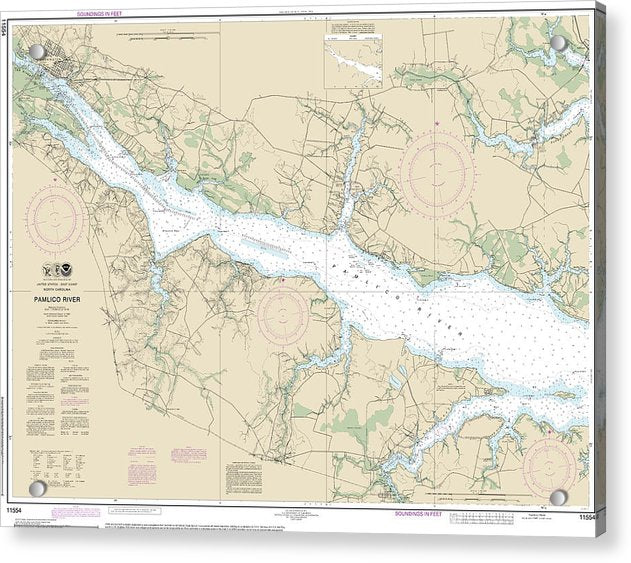Nautical Chart-11554 Pamlico River - Acrylic Print
