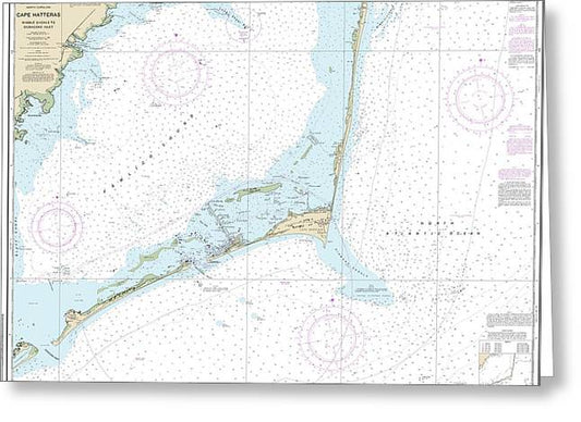 Nautical Chart-11555 Cape Hatteras-wimble Shoals-ocracoke Inlet - Greeting Card