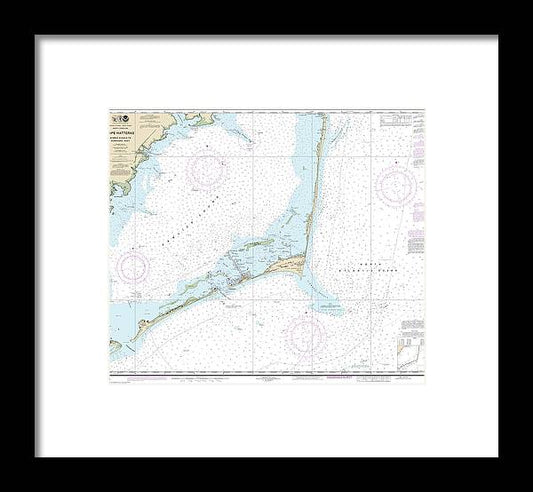 A beuatiful Framed Print of the Nautical Chart-11555 Cape Hatteras-Wimble Shoals-Ocracoke Inlet by SeaKoast