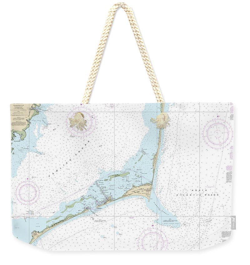 Nautical Chart-11555 Cape Hatteras-wimble Shoals-ocracoke Inlet - Weekender Tote Bag