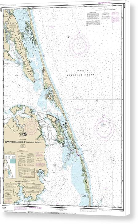 Nautical Chart-12204 Currituck Beach Light-wimble Shoals - Canvas Print