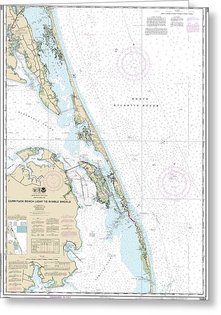 Nautical Chart-12204 Currituck Beach Light-wimble Shoals - Greeting Card