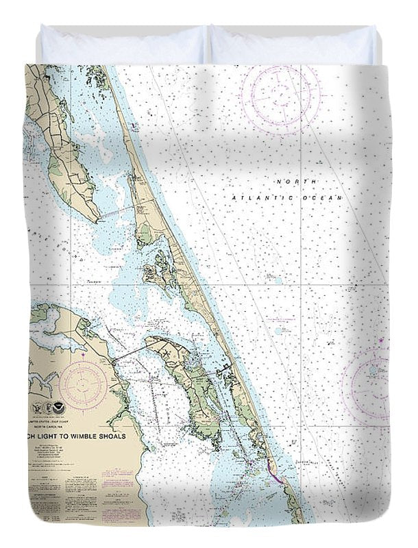 Nautical Chart-12204 Currituck Beach Light-wimble Shoals - Duvet Cover