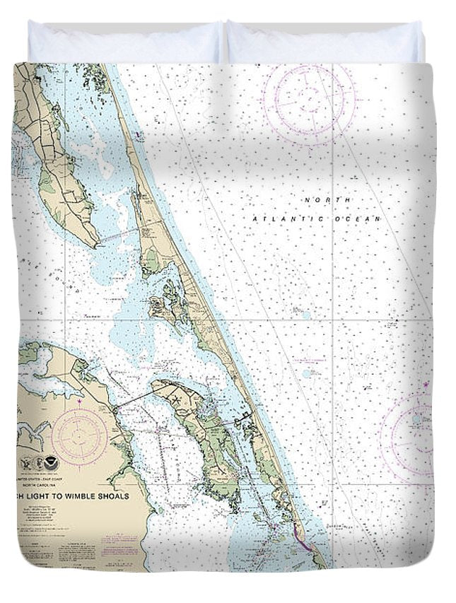 Nautical Chart-12204 Currituck Beach Light-wimble Shoals - Duvet Cover