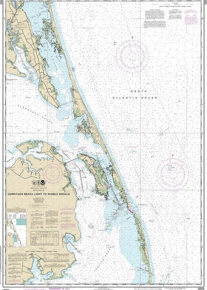 Nautical Chart-12204 Currituck Beach Light-wimble Shoals - Puzzle