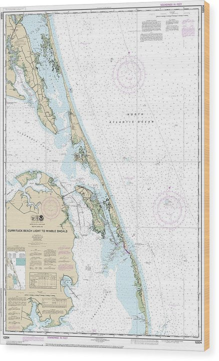 Nautical Chart-12204 Currituck Beach Light-Wimble Shoals Wood Print