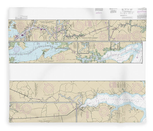 Nautical Chart 12206 Intracoastal Waterway Norfolk Albemarle Sound North Landing River Or Great Dismal Swamp Canal Blanket
