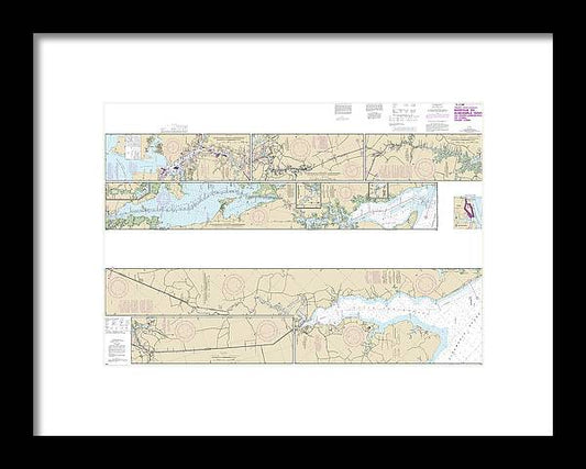 A beuatiful Framed Print of the Nautical Chart-12206 Intracoastal Waterway Norfolk-Albemarle Sound-North Landing River Or Great Dismal Swamp Canal by SeaKoast