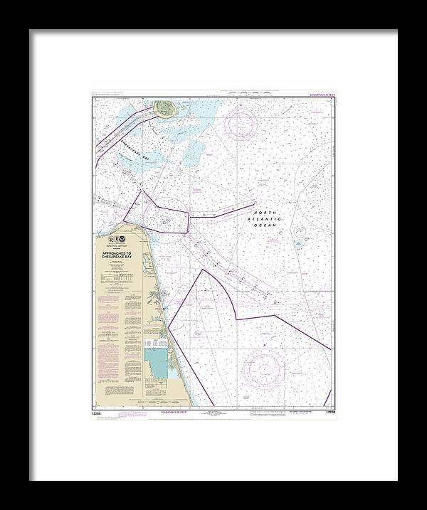 A beuatiful Framed Print of the Nautical Chart-12208 Approaches-Chesapeake Bay by SeaKoast