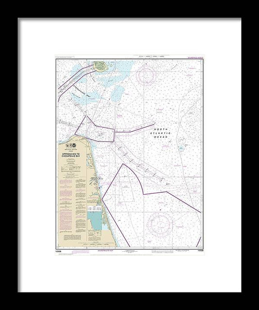 A beuatiful Framed Print of the Nautical Chart-12208 Approaches-Chesapeake Bay by SeaKoast