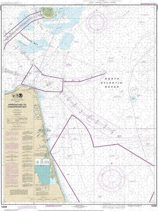 Nautical Chart 12208 Approaches Chesapeake Bay Puzzle