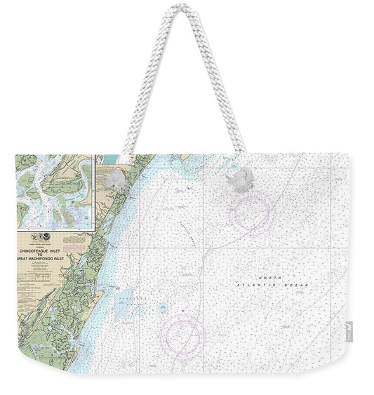 Nautical Chart-12210 Chincoteague Inlet-great Machipongo Inlet, Chincoteague Inlet - Weekender Tote Bag