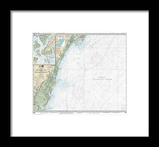 Nautical Chart-12210 Chincoteague Inlet-great Machipongo Inlet, Chincoteague Inlet - Framed Print