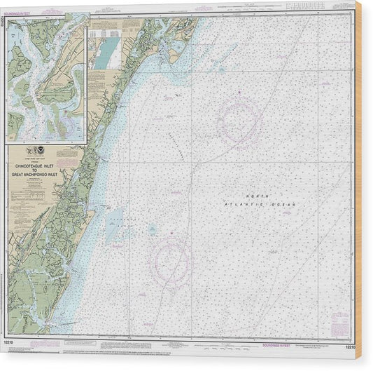 Nautical Chart-12210 Chincoteague Inlet-Great Machipongo Inlet, Chincoteague Inlet Wood Print
