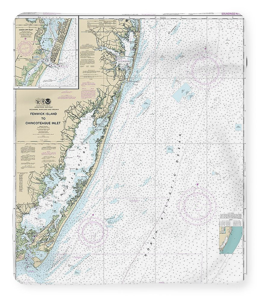 Nautical Chart-12211 Fenwick Island-chincoteague Inlet, Ocean City Inlet - Blanket