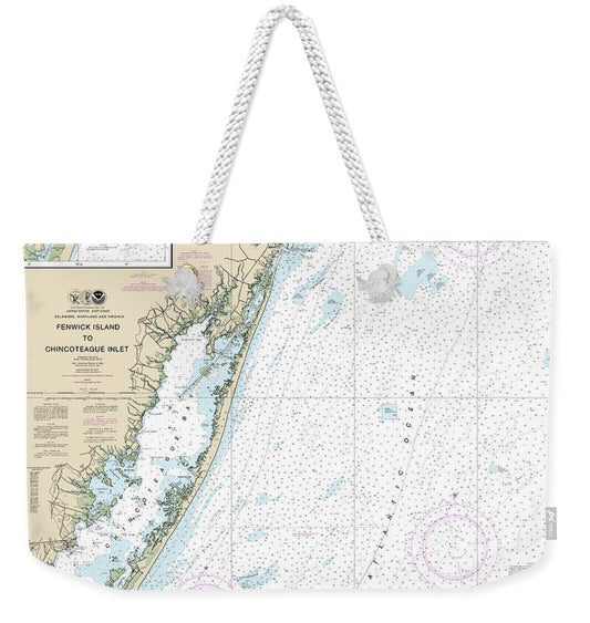 Nautical Chart-12211 Fenwick Island-chincoteague Inlet, Ocean City Inlet - Weekender Tote Bag