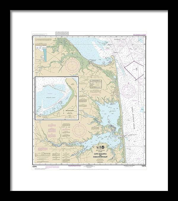 Nautical Chart-12216 Cape Henlopen-indian River Inlet, Breakwater Harbor - Framed Print