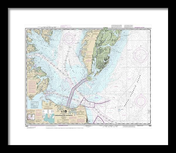 Nautical Chart-12221 Chesapeake Bay Entrance - Framed Print