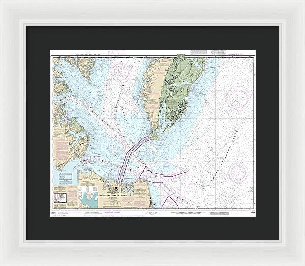 Nautical Chart-12221 Chesapeake Bay Entrance - Framed Print