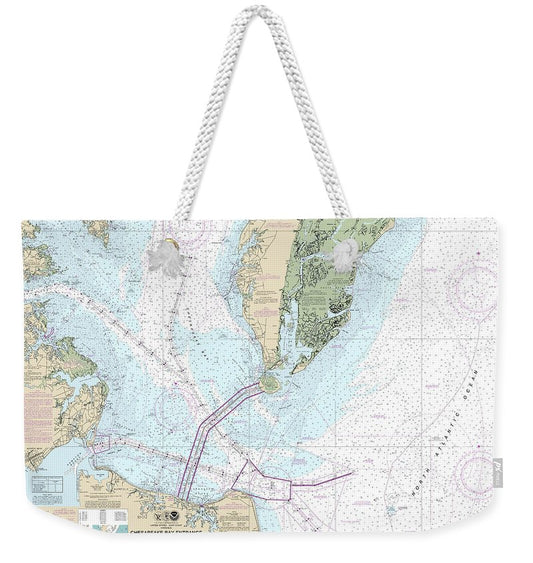Nautical Chart-12221 Chesapeake Bay Entrance - Weekender Tote Bag