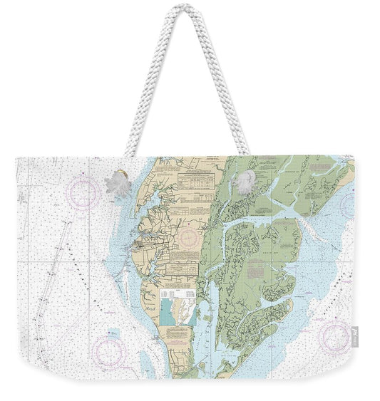 Nautical Chart-12224 Chesapeake Bay Cape Charles-wolf Trap - Weekender Tote Bag