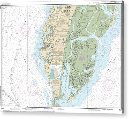 Nautical Chart-12224 Chesapeake Bay Cape Charles-Wolf Trap  Acrylic Print